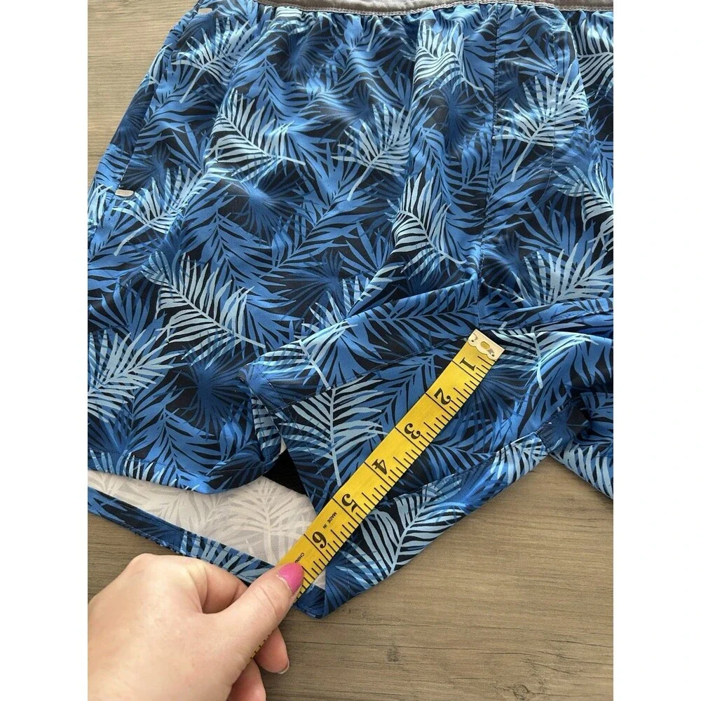 Tommy Bahama Island Zone Swim Shorts Blue Tropical Print Beach Men Size L